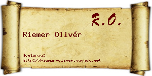Riemer Olivér névjegykártya