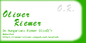 oliver riemer business card